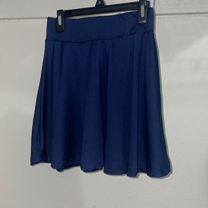 Navy blue flowy skater skirt
